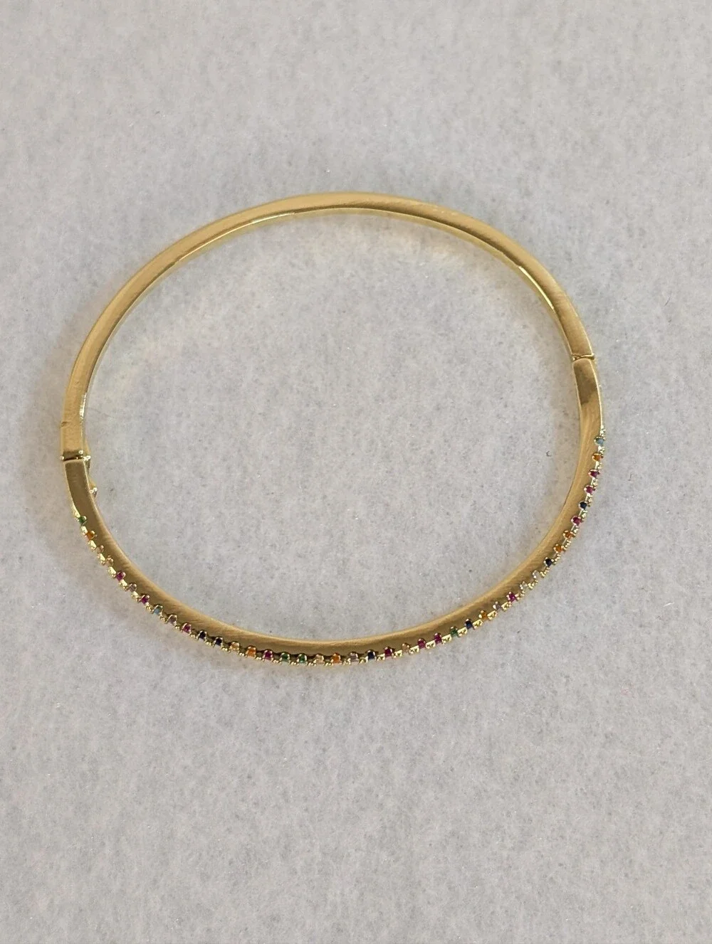 Multicolored Rainbow Rhinestone Bangle Bracelet